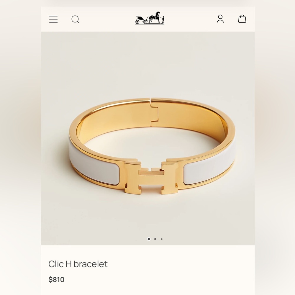 Hermes Gold and White Bracelet